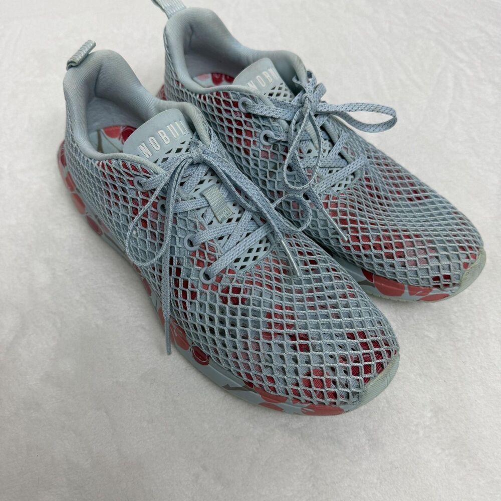 NOBULL Trainer Shoes Womens Size 8.5 Blue Floral Mesh CrossFit Sneakers Gym